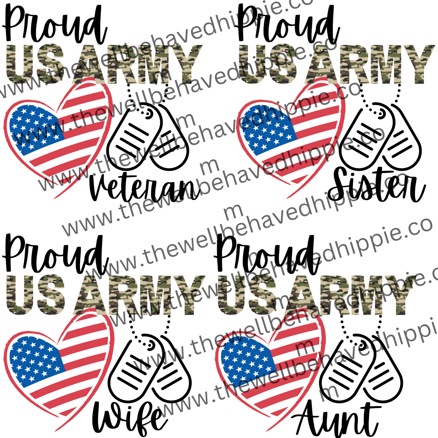 Proud Army Mom Wife Aunt Sister Veteran